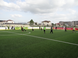 Футбольная команда следственного управления провела свою первую тренировку на поле в городе Магасе